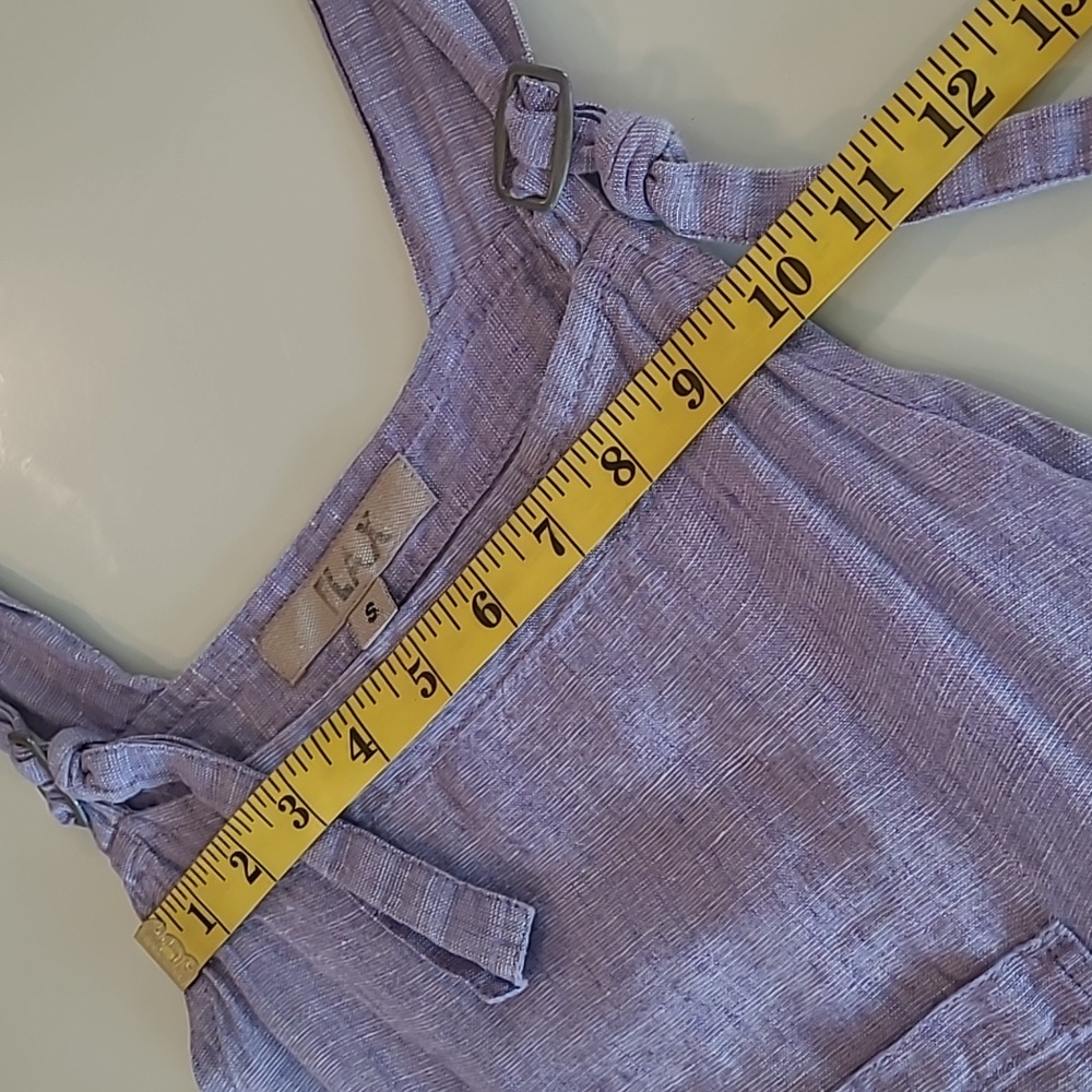 EUC FLAX Soft Lavender 100% Linen Jumper with Adjustable Straps and Pockets - Picture 4 of 13